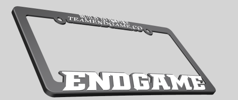 LICENSE PLATE FRAME - BUILD TO INSPIRE (WHITE/BLACK)