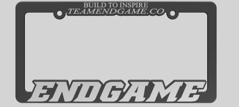 LICENSE PLATE FRAME - BUILD TO INSPIRE (WHITE/BLACK)